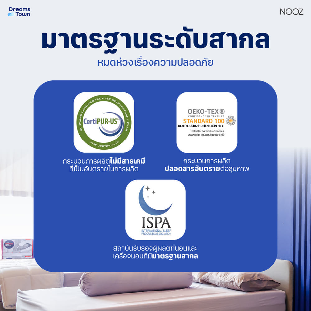 ที่นอนยางพารา 5ฟุต หนา 4 นิ้ว NOOZ SUNNY LITE EVO
